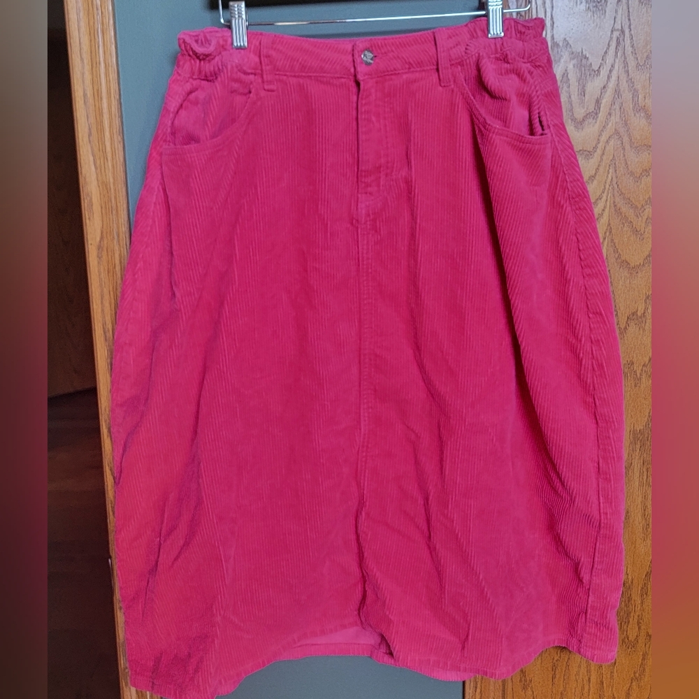Pink Corduroy Skirt